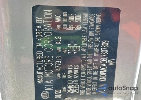 2020 Kia Sportage Lx z USA, uszkodzony, nr VIN KNDPMCAC6L7807809